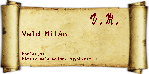Vald Milán névjegykártya