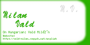 milan vald business card